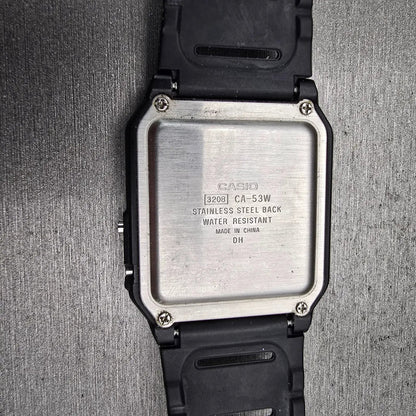 Casio Calculator CA-53W Watch Men 34mm Black Chronograph Alarm New Battery TF10