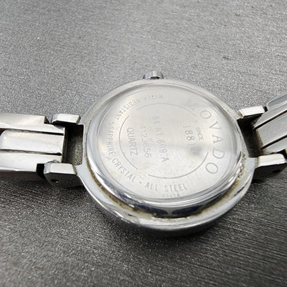 Movado Harmony Watch Women 23mm Black Dial Silver Tone 84.a1.809.a New Battery