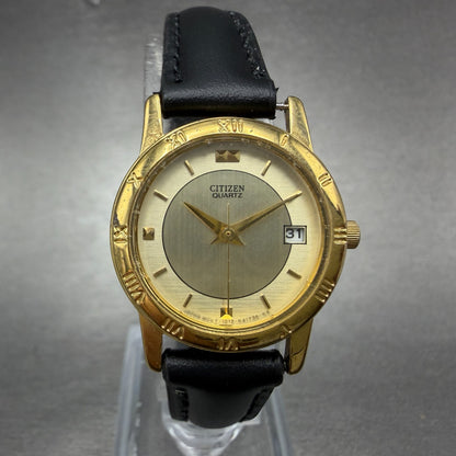 Citizen Watch Women 24mm Champagne Dial Gold Tone Date 1012-K13131 New Battery P0