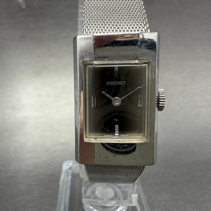Seiko Watch Women 16mm Brown Dial Silver Tone Rectangle Manual Wind 11-3840 Runs0