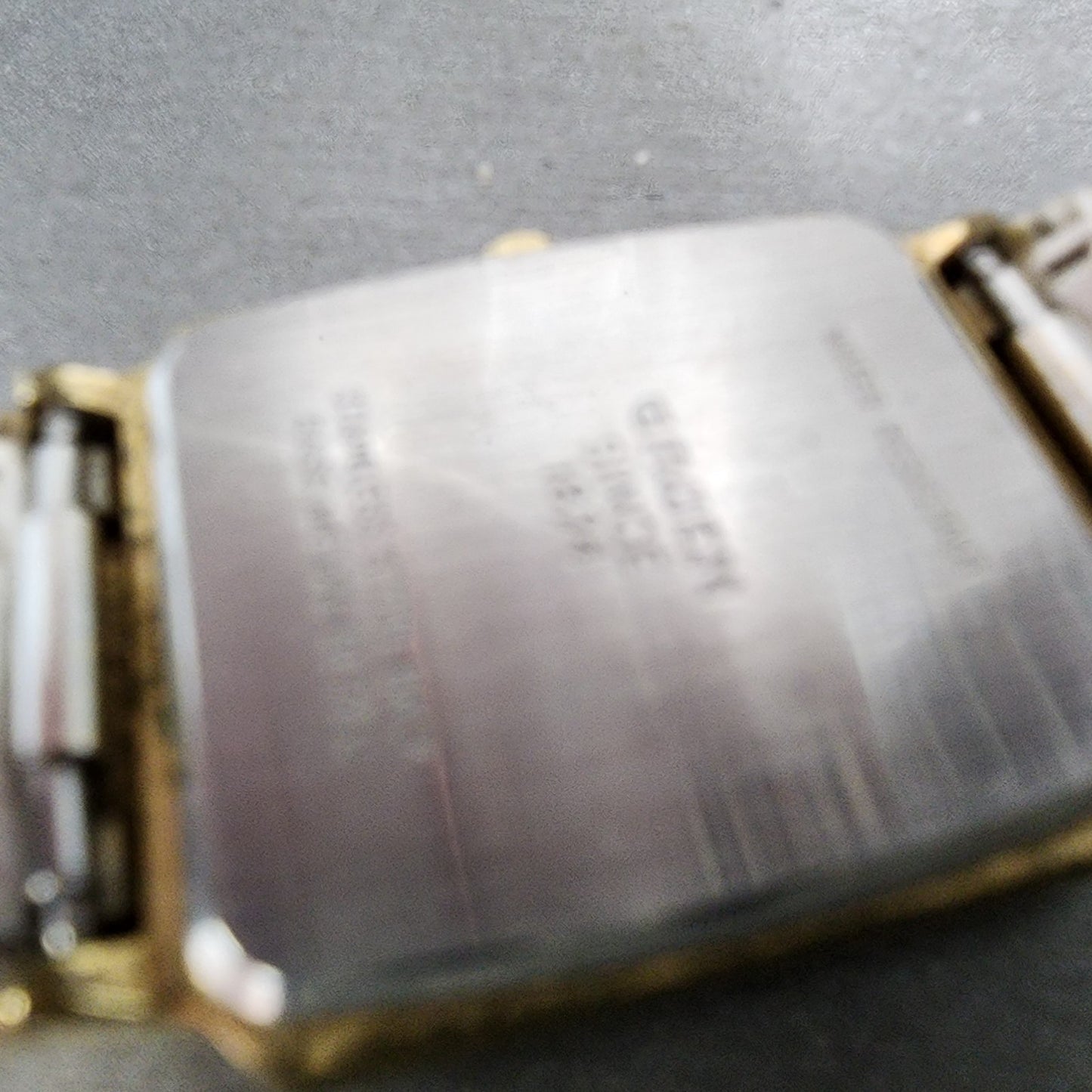 Gruen Tank Watch Women 27mm Gold Dial Gold Tone Rectangle New Battery9