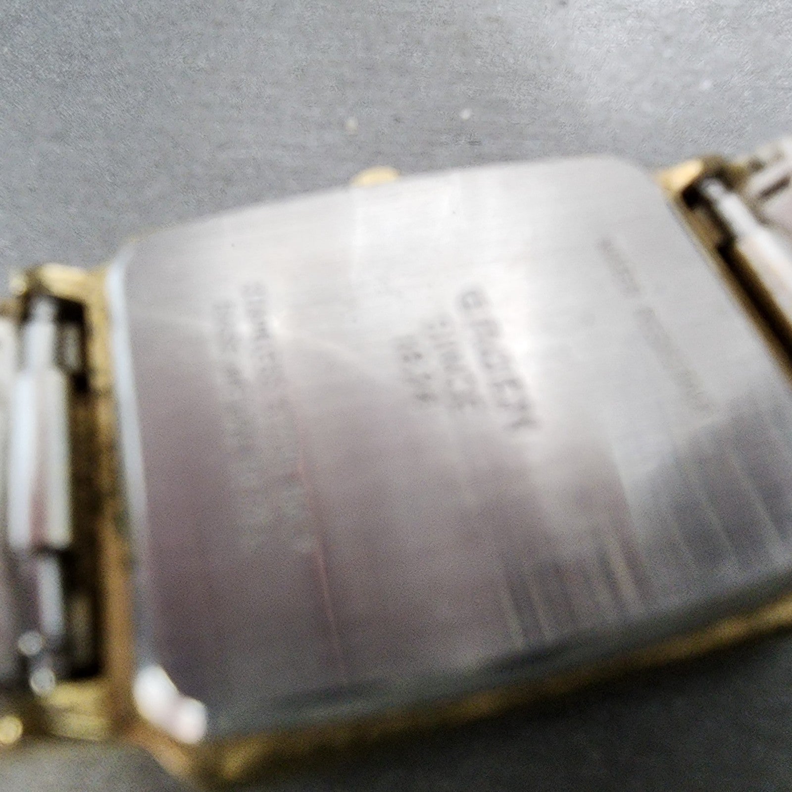 Gruen Tank Watch Women 27mm Gold Dial Gold Tone Rectangle New Battery9