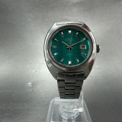 Seiko Automatic Watch Women 28mm Green Dial Silver Tone Date 2205-0610 Runs5