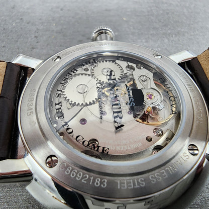 Bulova Frank Sinatra Watch Men 40mm Gray Dial Silver Tone Date Manual Wind9