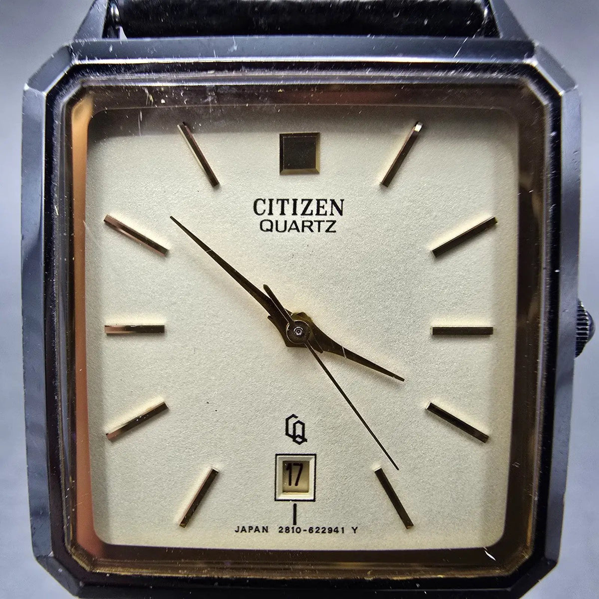 Citizen Tank Watch Men 28mm Champagne Dial Black Date 2818-266528 PARTS2