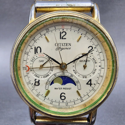 Citizen Elegance Moonphase Watch Men 35mm Cream Dial Gold Tone 6350-G30241 PARTS