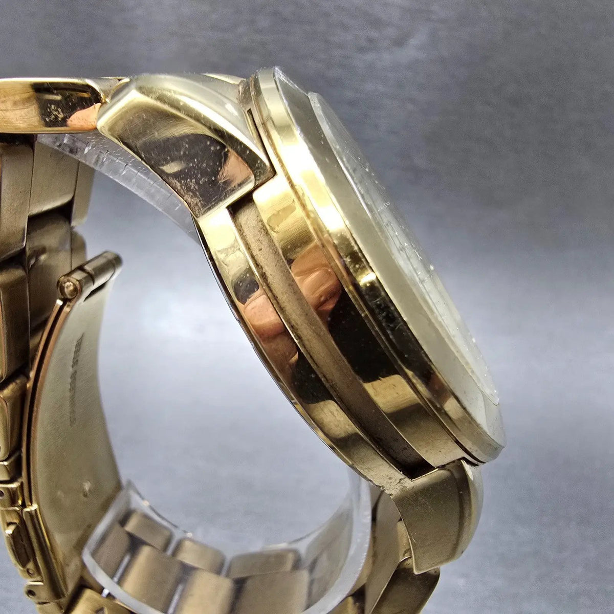 Michael Kors Mercer Watch 42mm Women Champagne Dial Gold Chronograph New Batt3