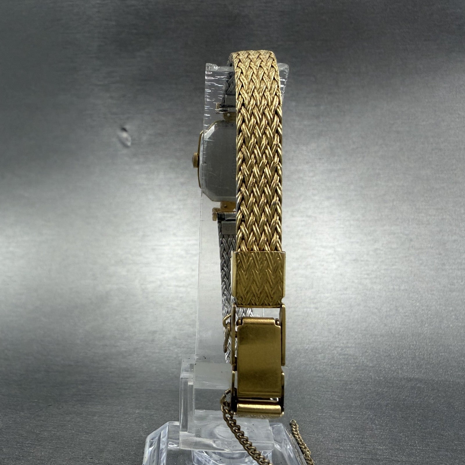 Orient Watch Women 18mm White Dial Gold Tone Octagon A054T9-40 New Battery VTG7