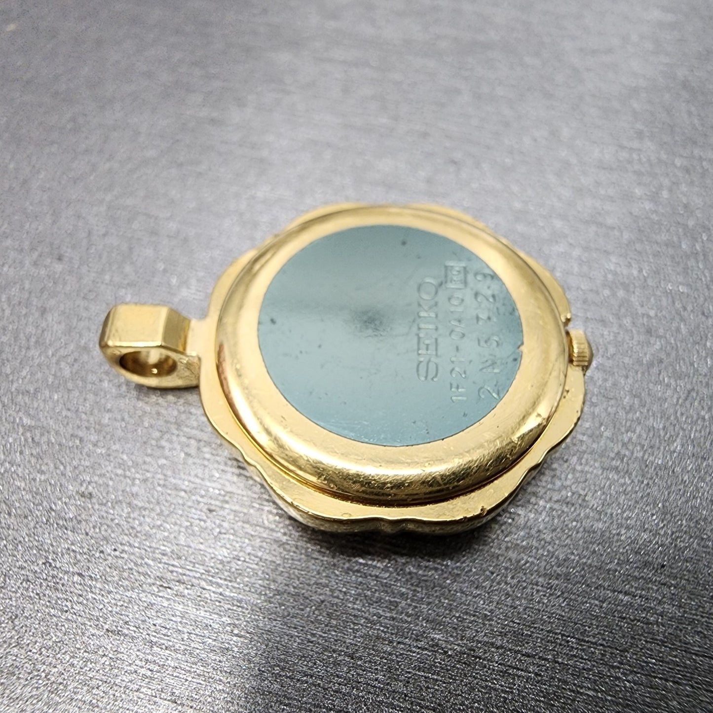 Seiko Necklace Watch Women 21mm Champagne Dial Gold Tone 1f210a10 New Battery8