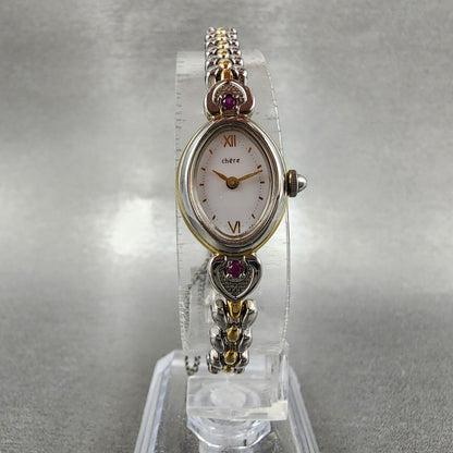 Citizen Chere Watch Women 14mm White Dial Two Tone Oval 4520E50538 New Battery5