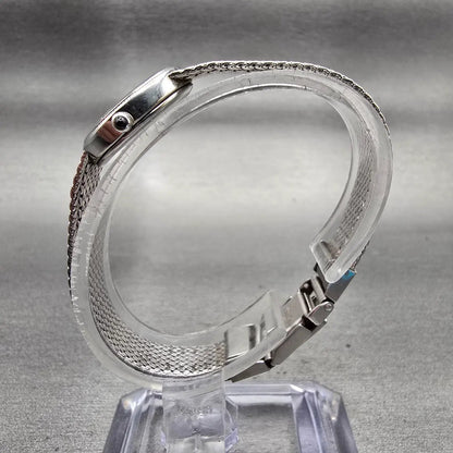 Seiko Exceline Watch Women 20mm Silver Dial Silver Tone Round 1221-0100 New Batt6