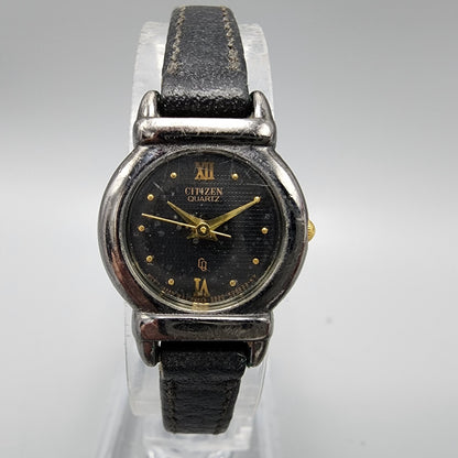 VTG Citizen CQ Watch Women 19mm Black Dial Black Tone 5930-K01060 New Battery