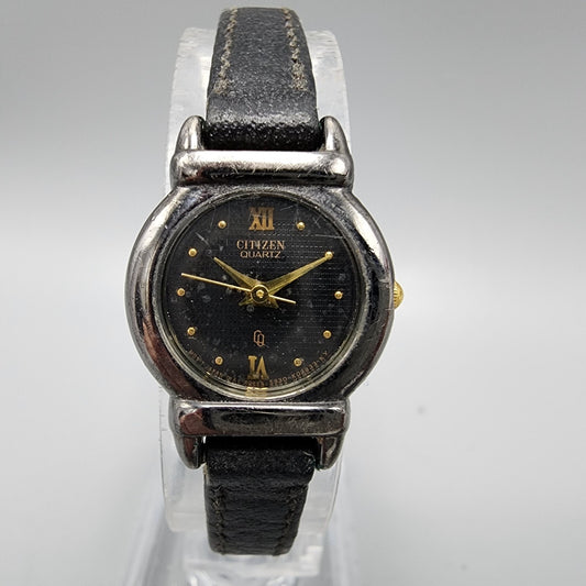 VTG Citizen CQ Watch Women 19mm Black Dial Black Tone 5930-K01060 New Battery