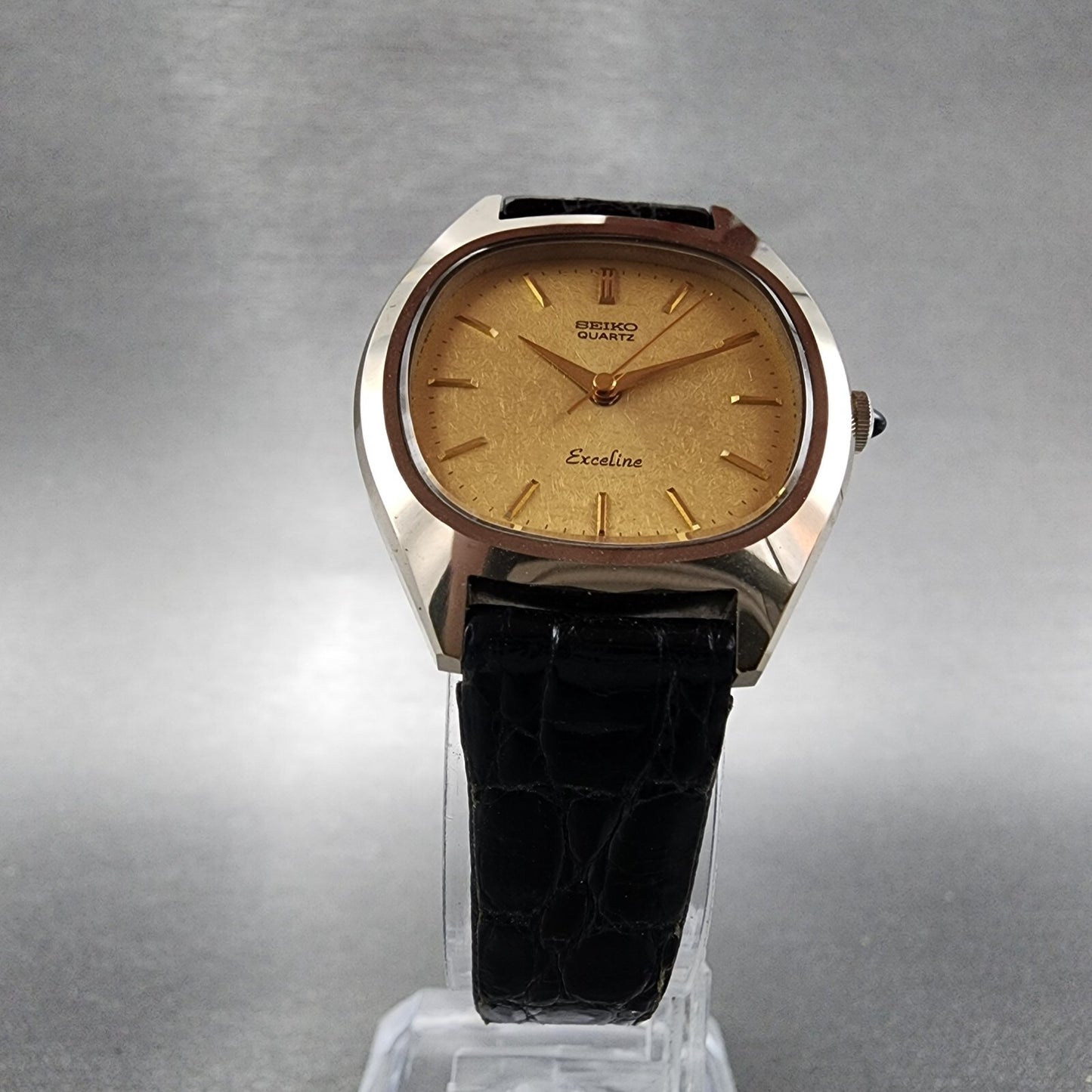 Seiko Exceline Watch Women 27mm Gold Dial Gold Tone Oval 14215250 New Battery5