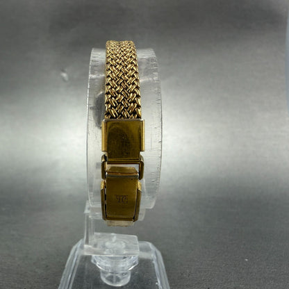 Tissot Watch Women 16mm Gold Dial Gold Plated Octagon mesh Band PARTS8