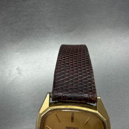 Seiko Lassale Tank Watch Men 28mm Champagne Dial Gold Tone 6020-5839 New Battery4