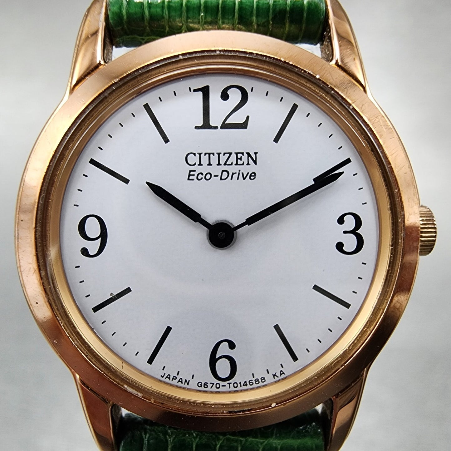 Citizen EcoDrive Watch Women 23mm White Dial Rose Gold Tone G670T016693 Runs1