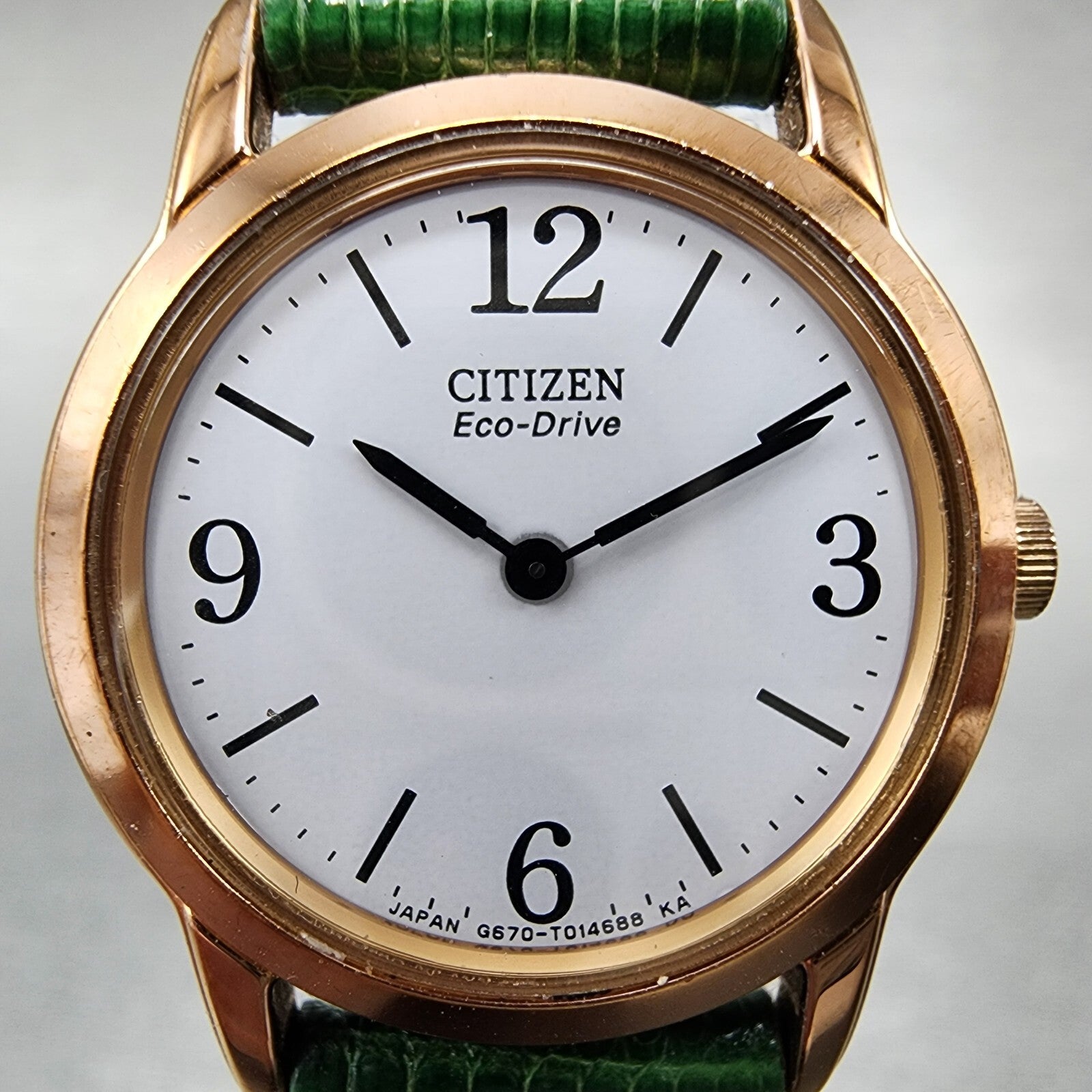 Citizen EcoDrive Watch Women 23mm White Dial Rose Gold Tone G670T016693 Runs1