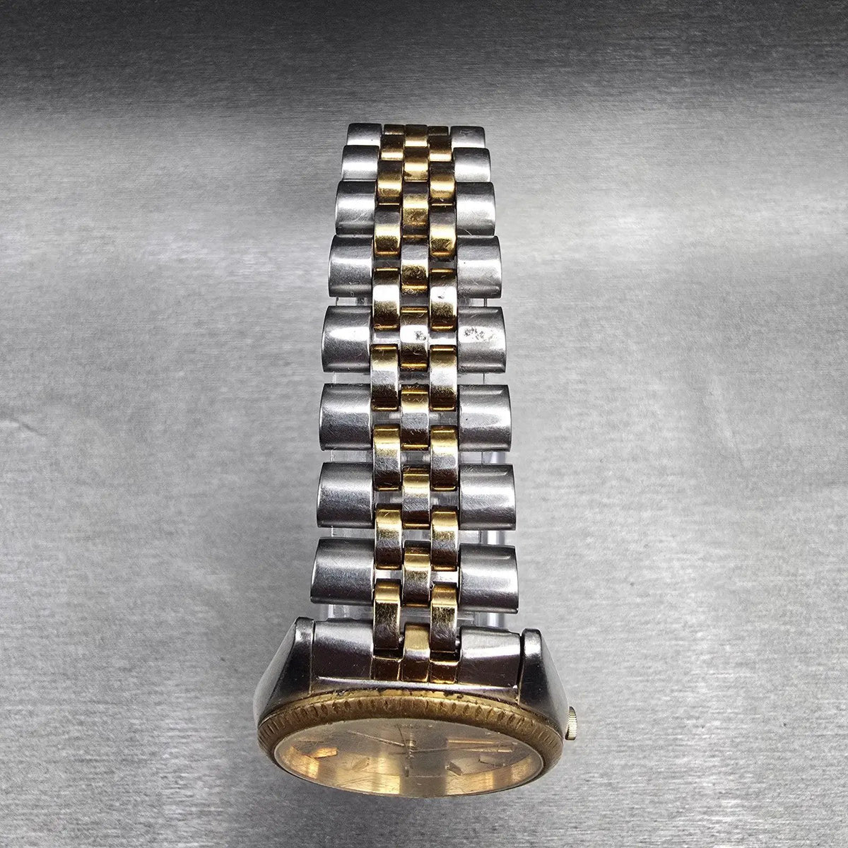 Seiko President Watch Men 36mm Silver Dial Two Tone Daydate 7N43-8111 New Bat Kp4