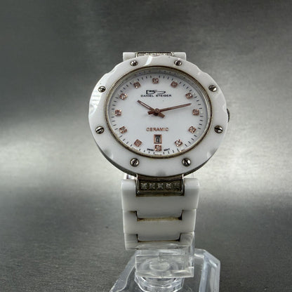 Daniel Steiger Watch Women 35mm White Dial Steel Ceramic Date 8092L New Battery5