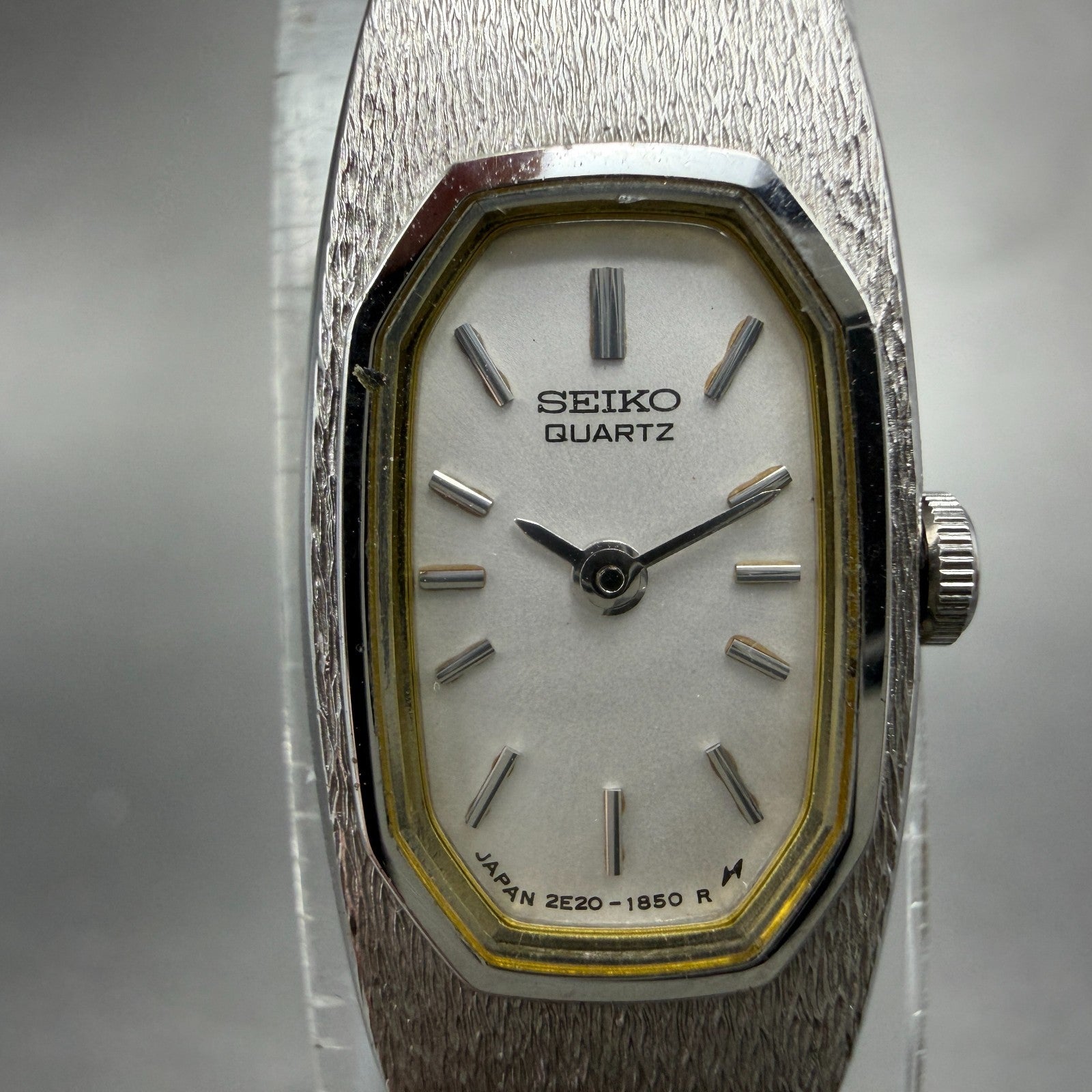 Seiko Tank Watch Women 13mm Silver Dial Silver Tone 2E20-6469 New Battery1