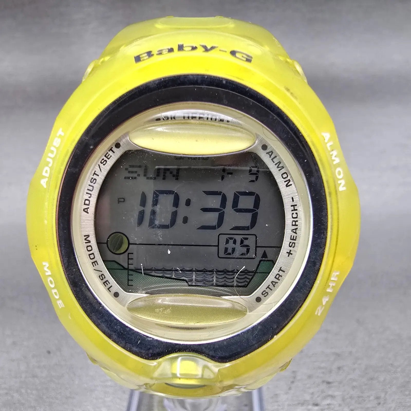 Casio Baby-G BGX-200 Watch Women 41mm Silver Dial Yellow Chrono Alarm New Batt1