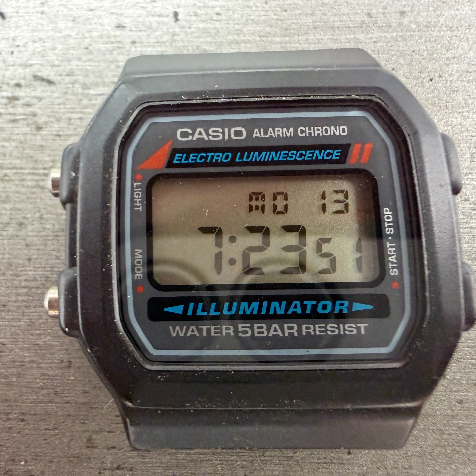 Casio Illuminator W-86 Watch Men 37mm Digital Black Alarm Chrono READ!! New batt1