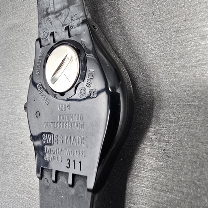 Swatch Chrono Moonshadow Watch Men 37mm Black Dial Black Tone SCB110 New Bat NOS9