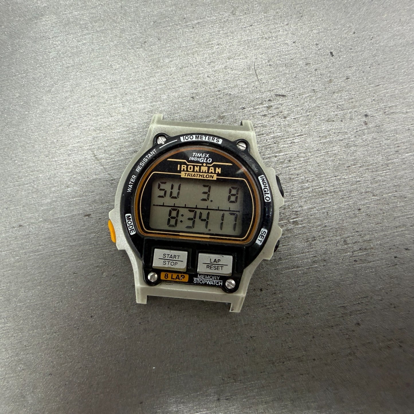 Timex Ironman Trialthlon Watch Men 38mm Digital Gray Alarm Chrono New Battery0