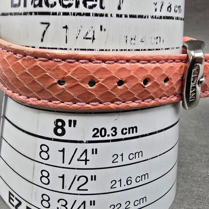 Invicta Watch Women 32mm MOP Pink Dial Silver Oval 2404 New Battery Leather Band10