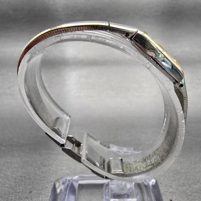 Seiko Watch Women 13mm Silver Dial Two Tone Rectangle 2E20-5139 New Battery VTG8