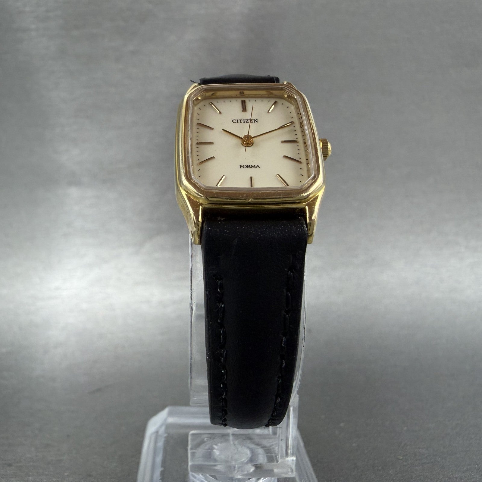 Citizen Forma Tank Watch Women 20mm Cream Dial Gold Tone Rectangle New Battery5