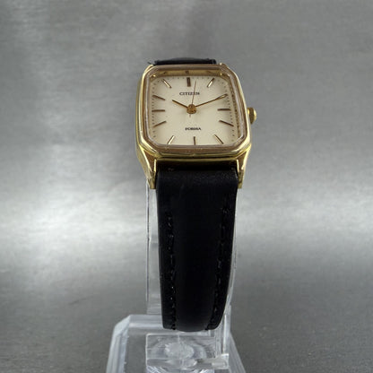 Citizen Forma Tank Watch Women 20mm Cream Dial Gold Tone Rectangle New Battery5
