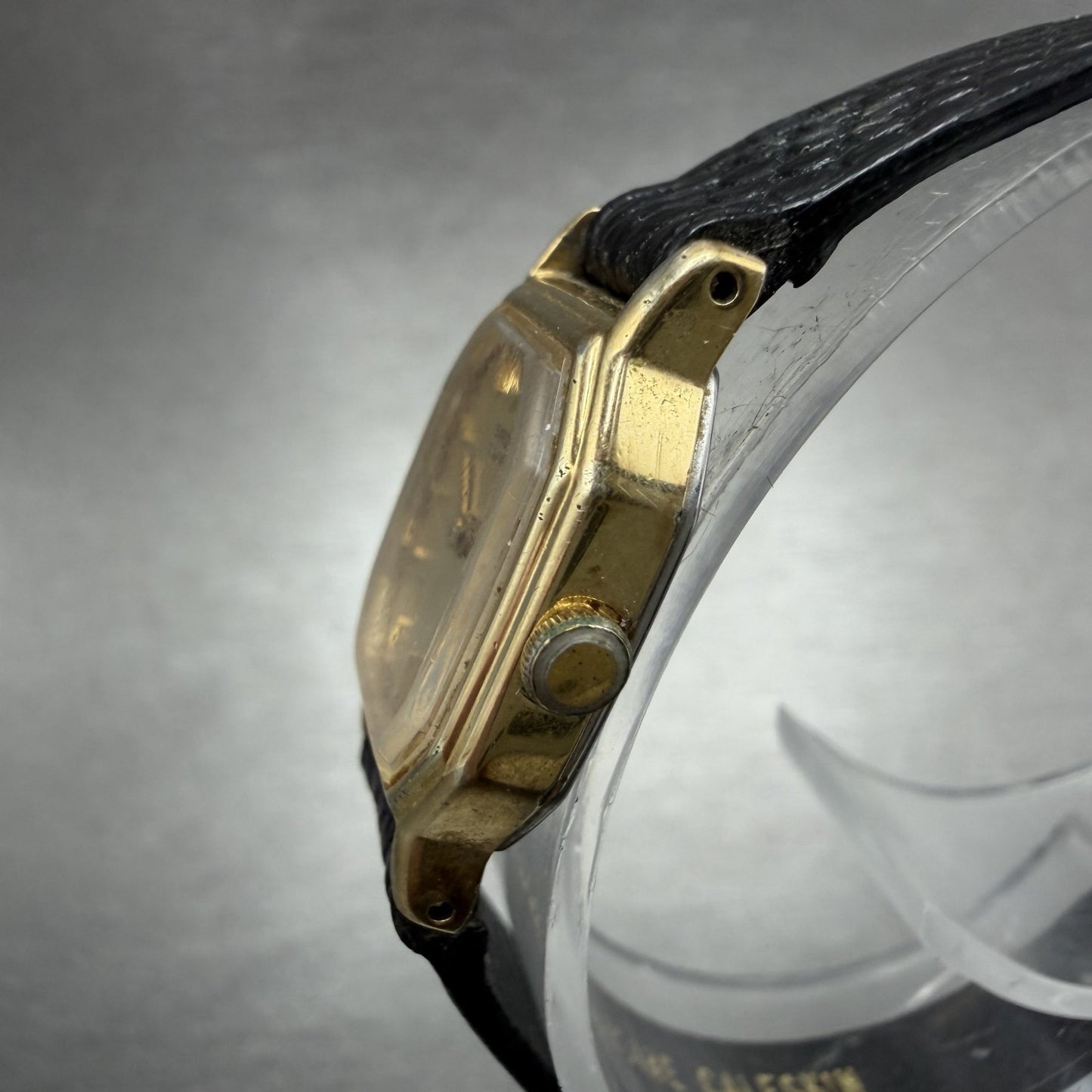 Seiko Watch Women 16mm Champagne Dial Gold Tone Octagon 2c20-5769 New Battery2