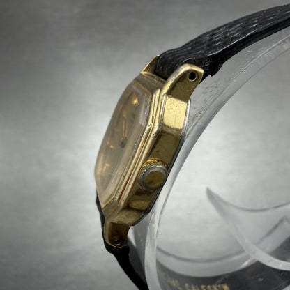 Seiko Watch Women 16mm Champagne Dial Gold Tone Octagon 2c20-5769 New Battery2