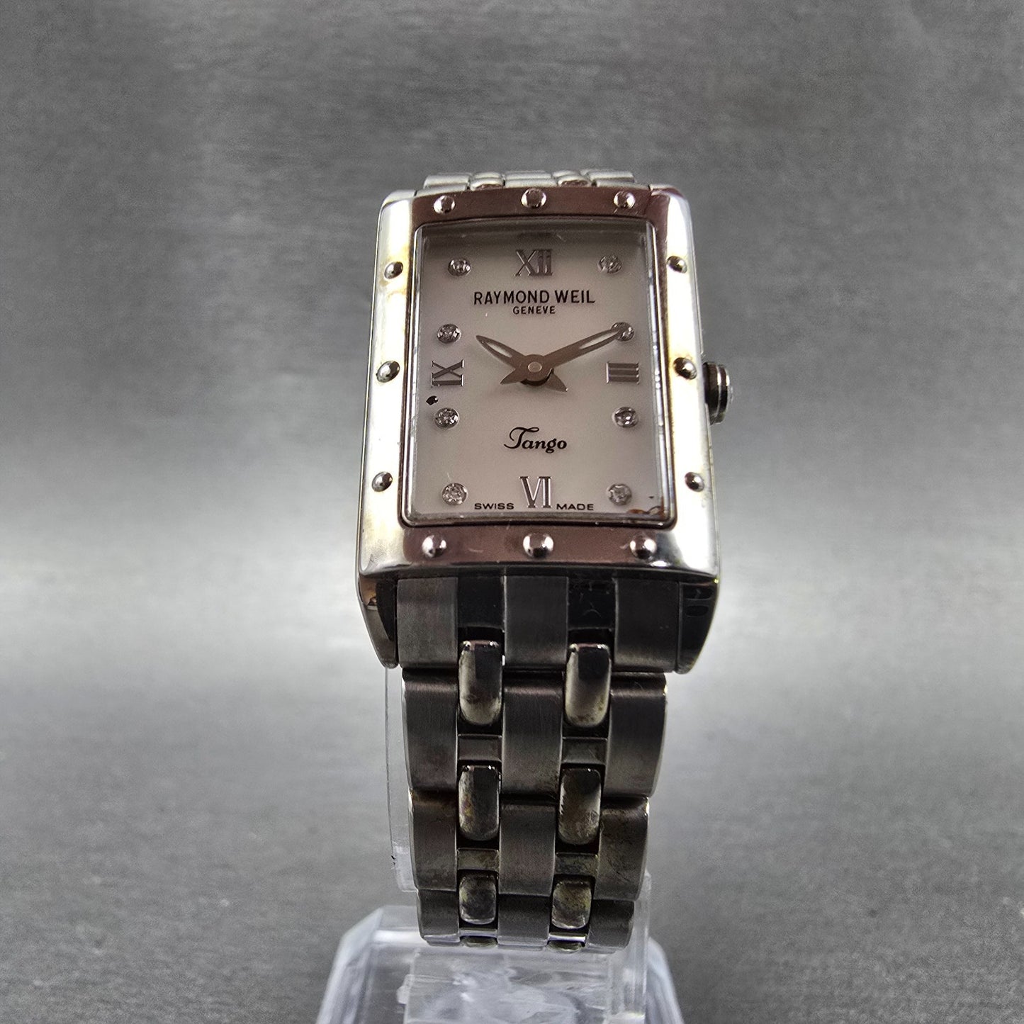 Raymond Weil Tango Watch 19mm MOP Dial Silver Tone Rectangle 5971 New Battery FG5