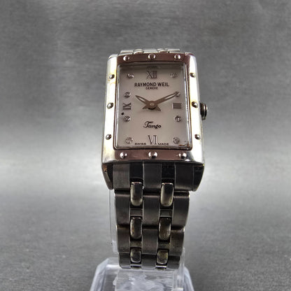 Raymond Weil Tango Watch 19mm MOP Dial Silver Tone Rectangle 5971 New Battery FG5
