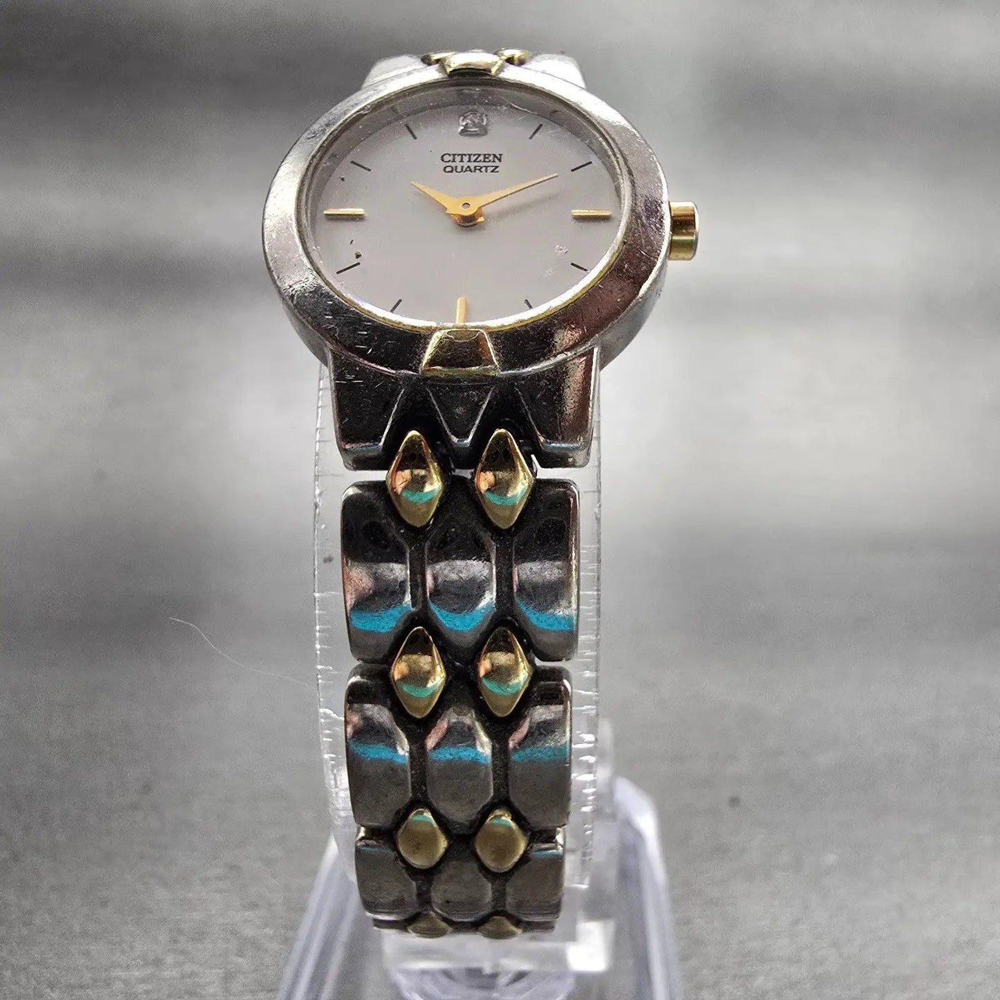 Citizen Watch Women 21mm White Dial Two Tone Round 5421-S93941 New Battery VTG5