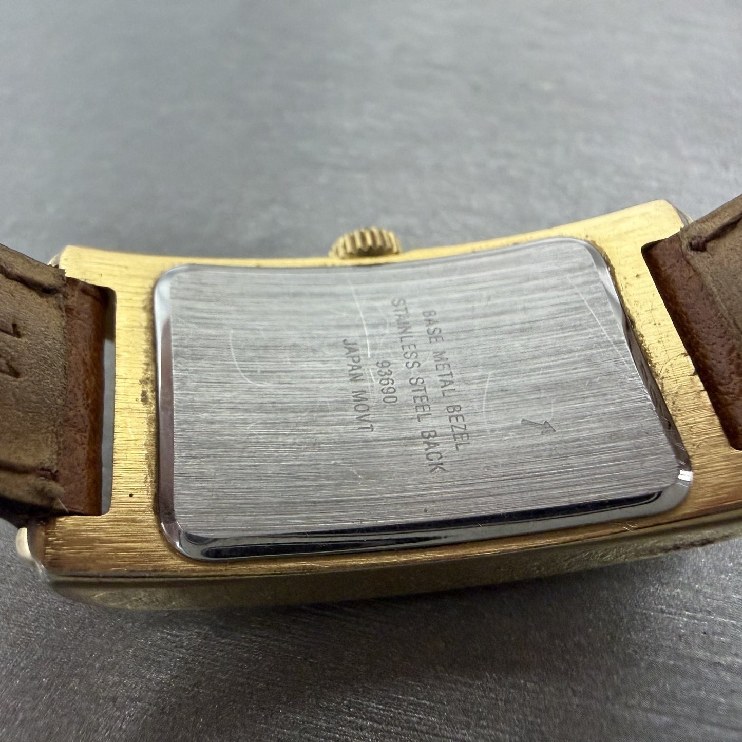 Parker Tank Watch Women 20mm Silver Dial Gold Tone Small Seconds New Battery9