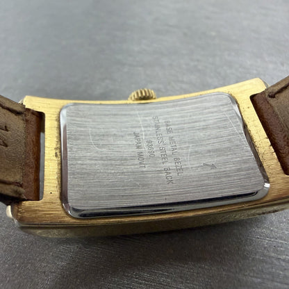 Parker Tank Watch Women 20mm Silver Dial Gold Tone Small Seconds New Battery9