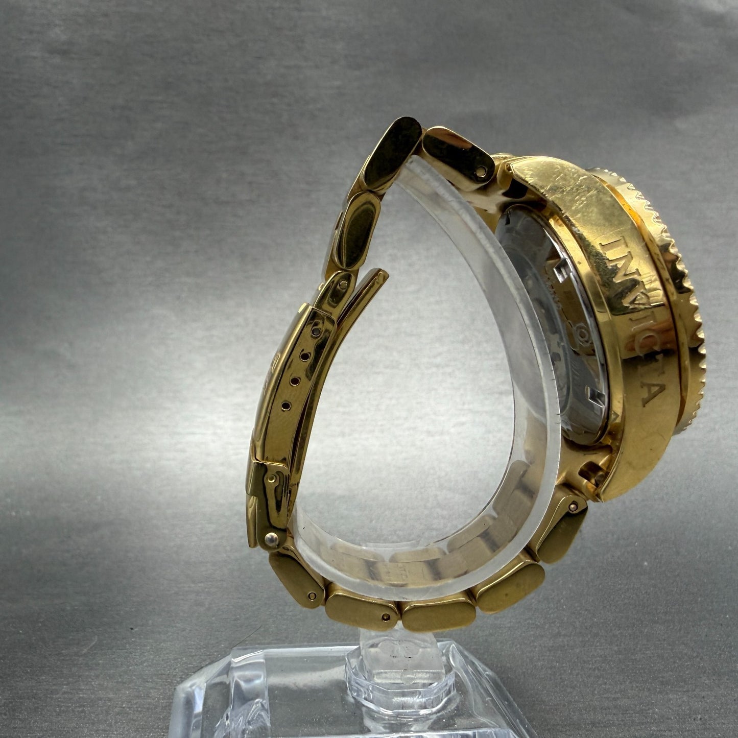 Invicta Grand Diver Watch Women 37mm Red Dial Gold Tone Date Round Automatic8