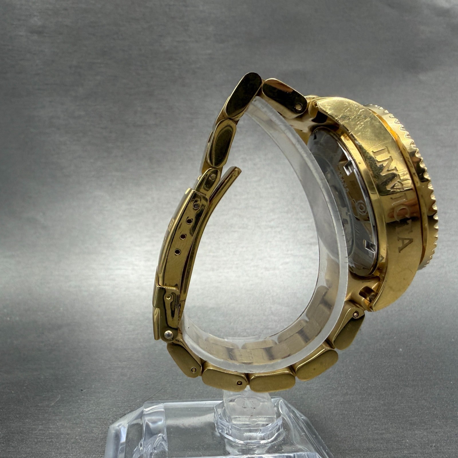 Invicta Grand Diver Watch Women 37mm Red Dial Gold Tone Date Round Automatic8