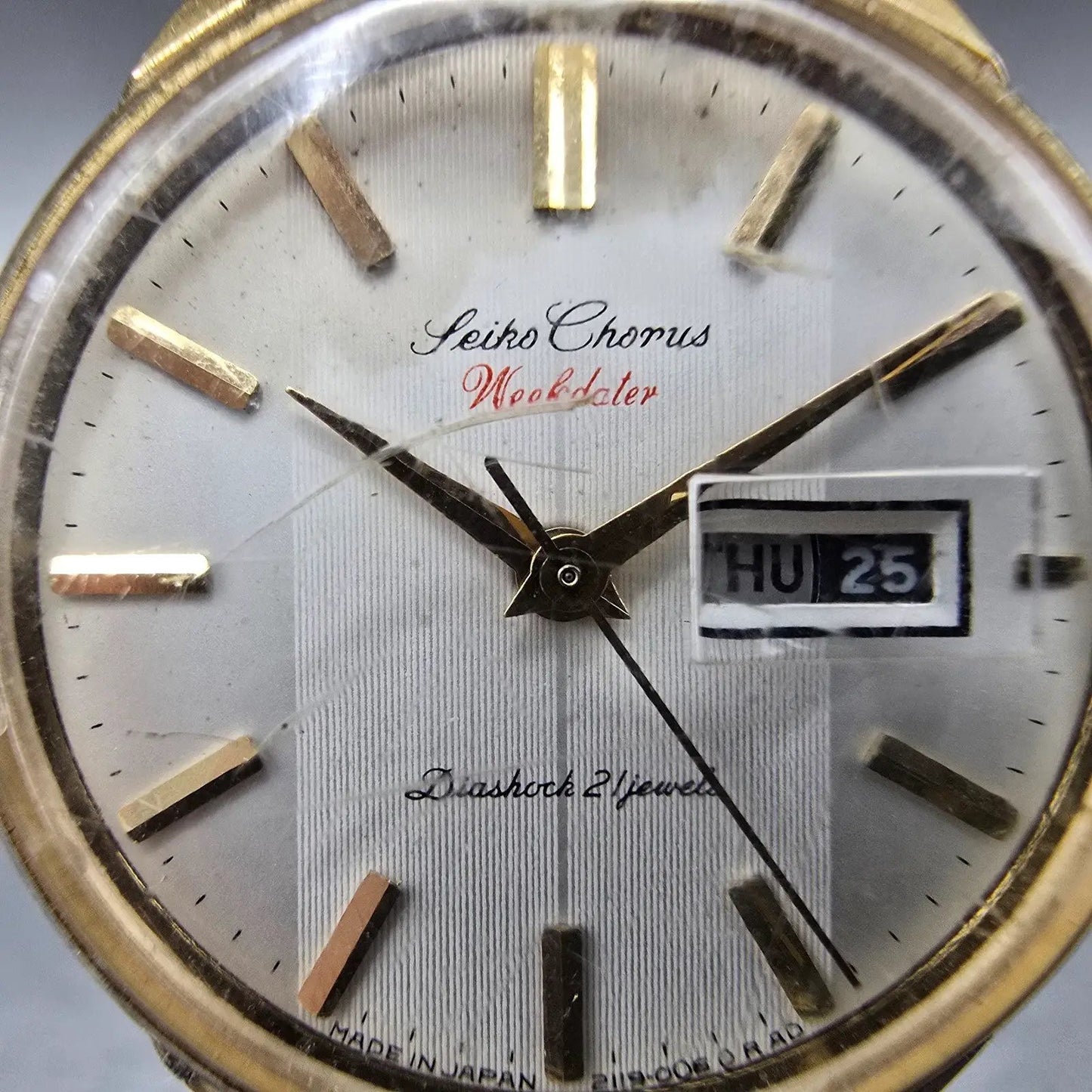 Seiko Chorus Watch Women 26mm Silver Dial Gold Tone Manual 2119-0010 Runs VTG1