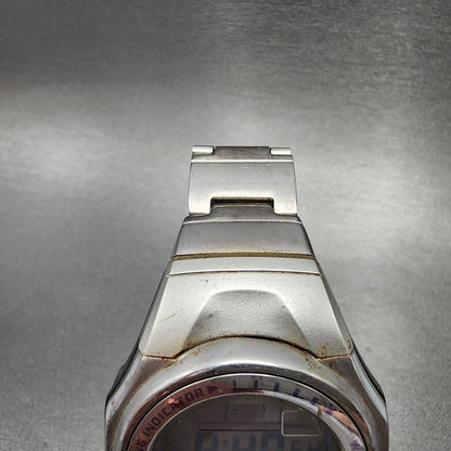 Casio Wave Ceptor Watch Women 37mm Digital Silver Tone Alarm Chrono New Battery