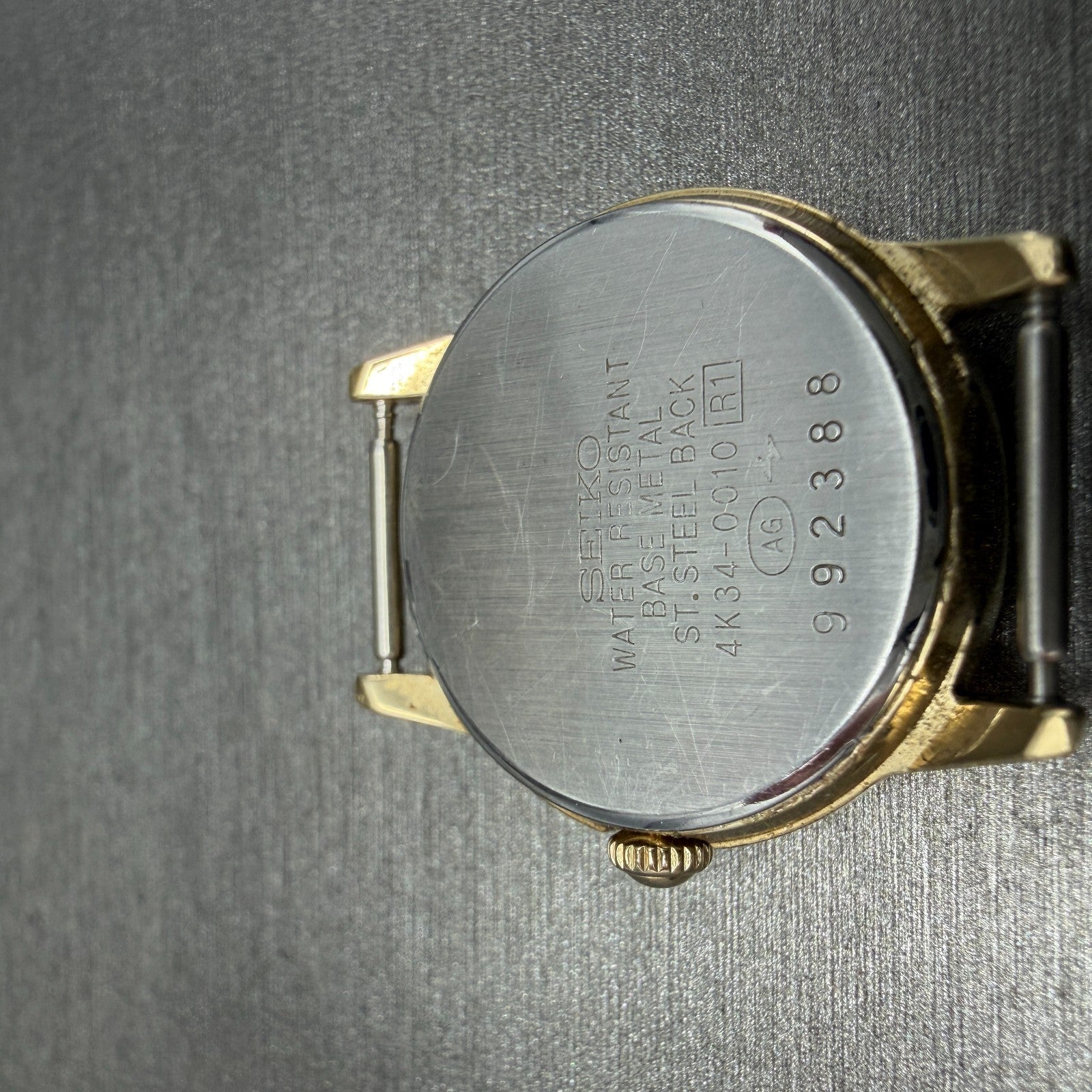 Seiko Avenue Moon Phase Watch Women 24mm White Dial Gold Tone 4K34-0010 PARTS9