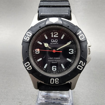 Citizen Q&Q Diver Watch Men 40mm Black Dial Gray Tone Solar Runs Round0
