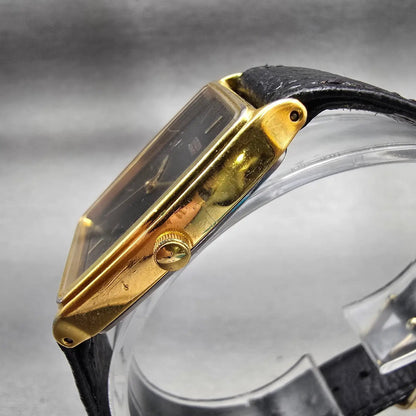 Citizen CQ Watch Men 25mm Black Dial Gold Tone Rectangle 6031-T20981 New Battery2