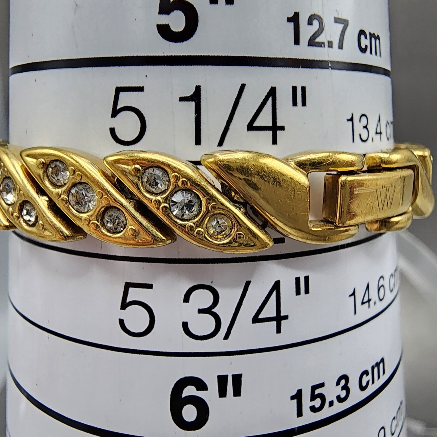 Wittnauer Watch Women 19mm Gold Dial Gold Tone Round Crystal Accents New Battery
