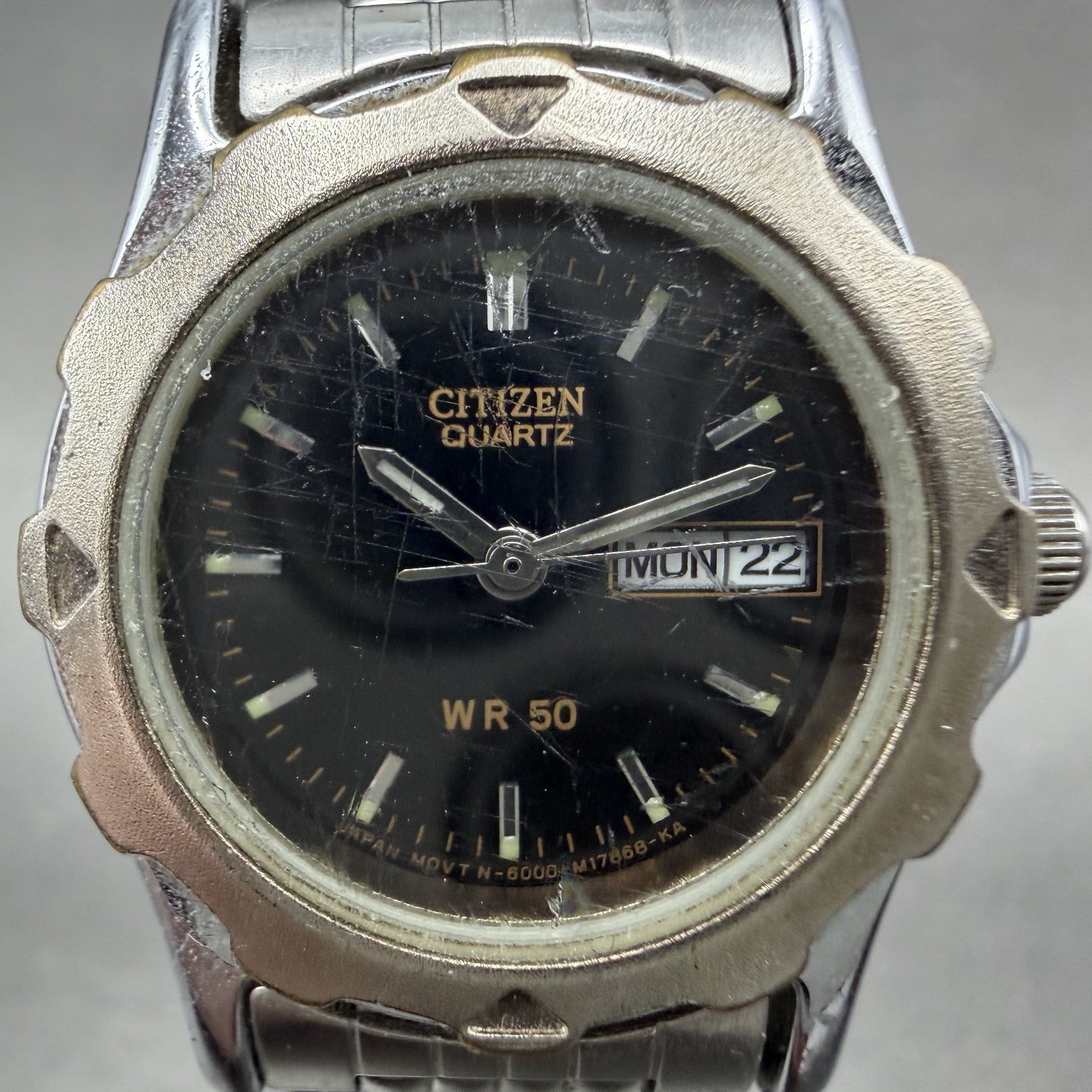 Citizen Watch Women 26mm Black Dial Silver Tone Daydate Round New Battery VTG9
