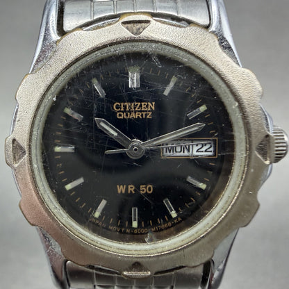 Citizen Watch Women 26mm Black Dial Silver Tone Daydate Round New Battery VTG9